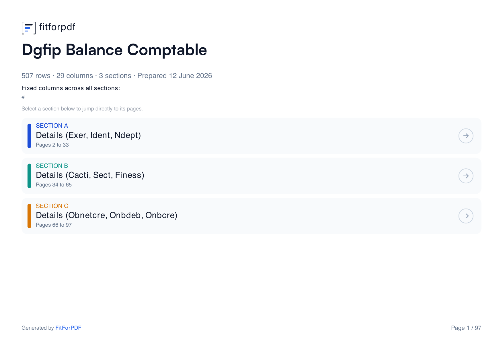 Convertir une balance comptable (CSV DGFiP) en PDF lisible — rendered PDF preview